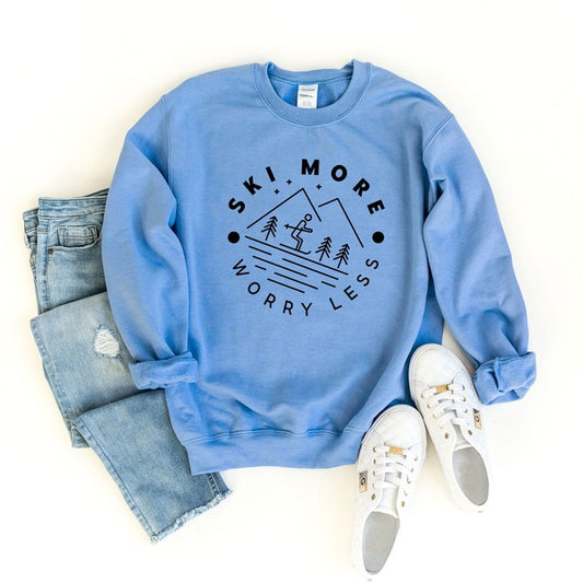 Ski More Worry Less Graphic Sweatshirt