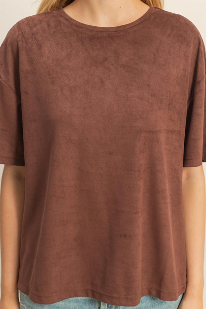 Coco’s Suede Short Sleeve T-shirt