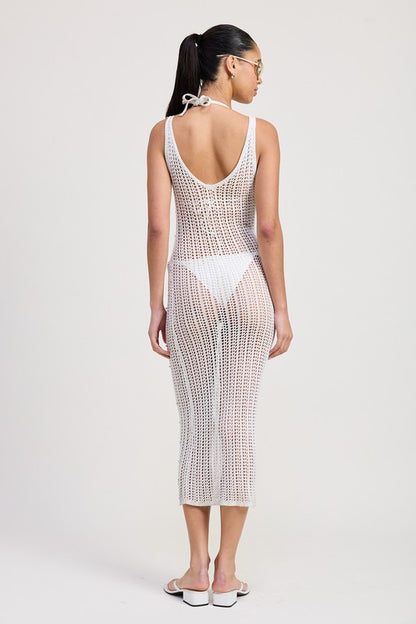 MAXI CROCHET METALIC BEADED DRESS
