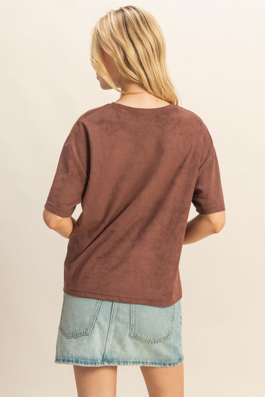 Coco’s Suede Short Sleeve T-shirt