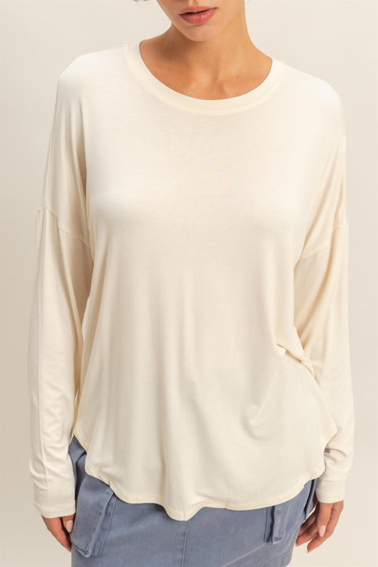Rachel’s Round Neck Long Sleeve Top - Soft Rayon Blend