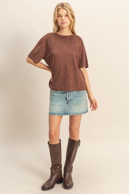 Coco’s Suede Short Sleeve T-shirt