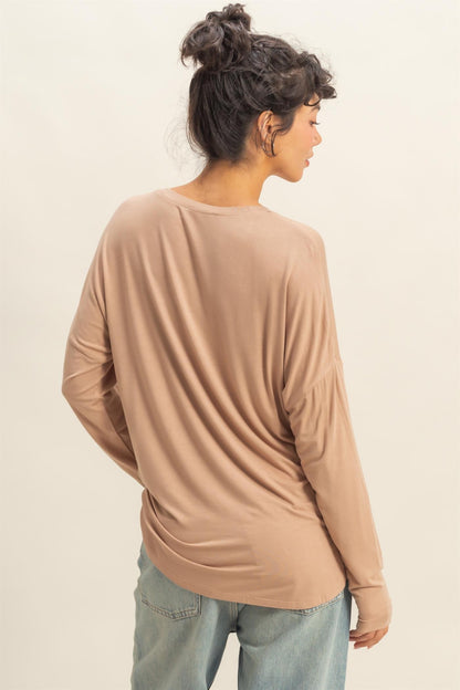 Rachel’s Round Neck Long Sleeve Top - Soft Rayon Blend