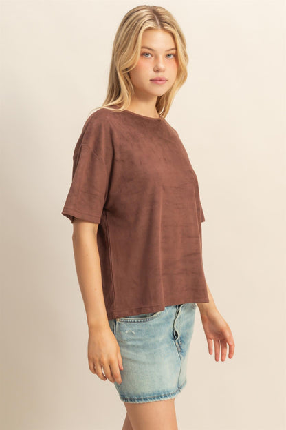 Coco’s Suede Short Sleeve T-shirt