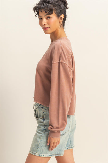 Olivia’s Oversized Mineral Washed Terry Fleece Sweatshirt - Relaxed Fit