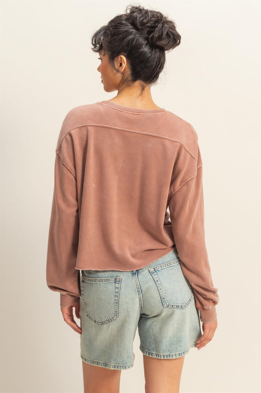 Olivia’s Oversized Mineral Washed Terry Fleece Sweatshirt - Relaxed Fit
