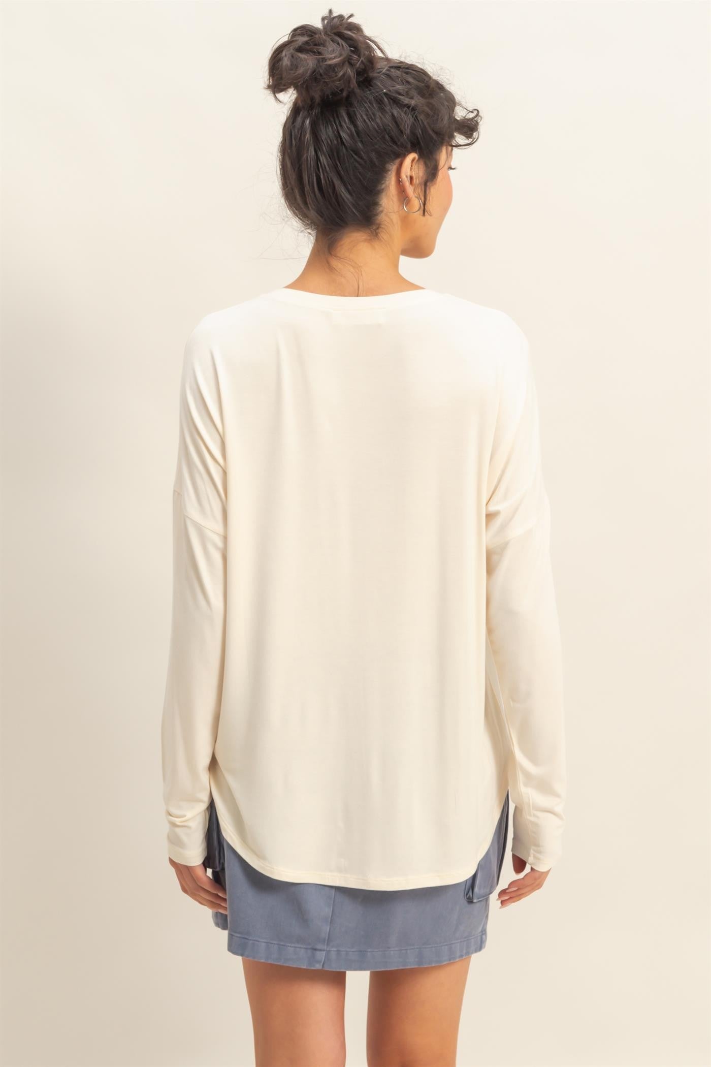 Rachel’s Round Neck Long Sleeve Top - Soft Rayon Blend